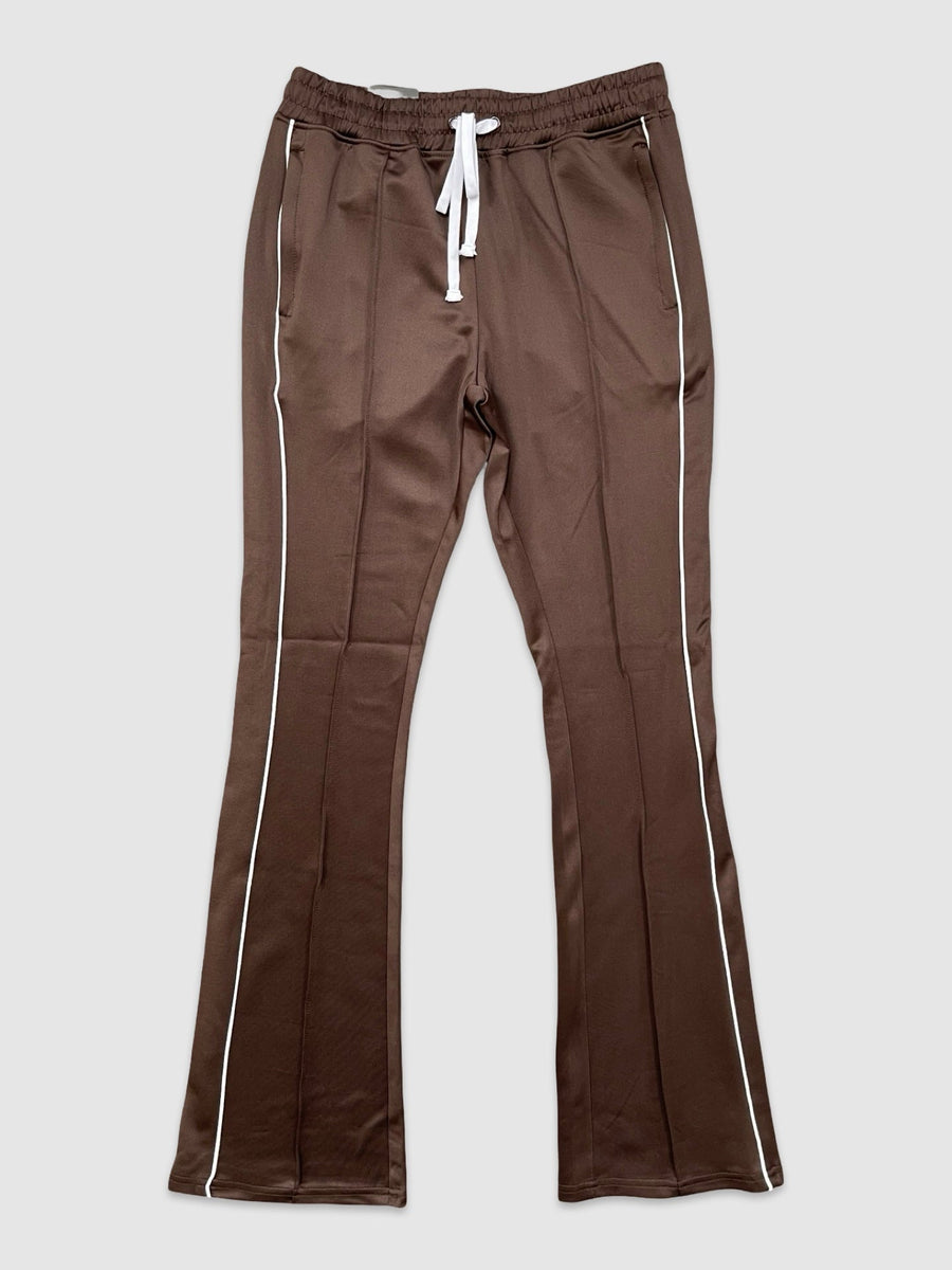 Stacked Fit Track Pants - Brown