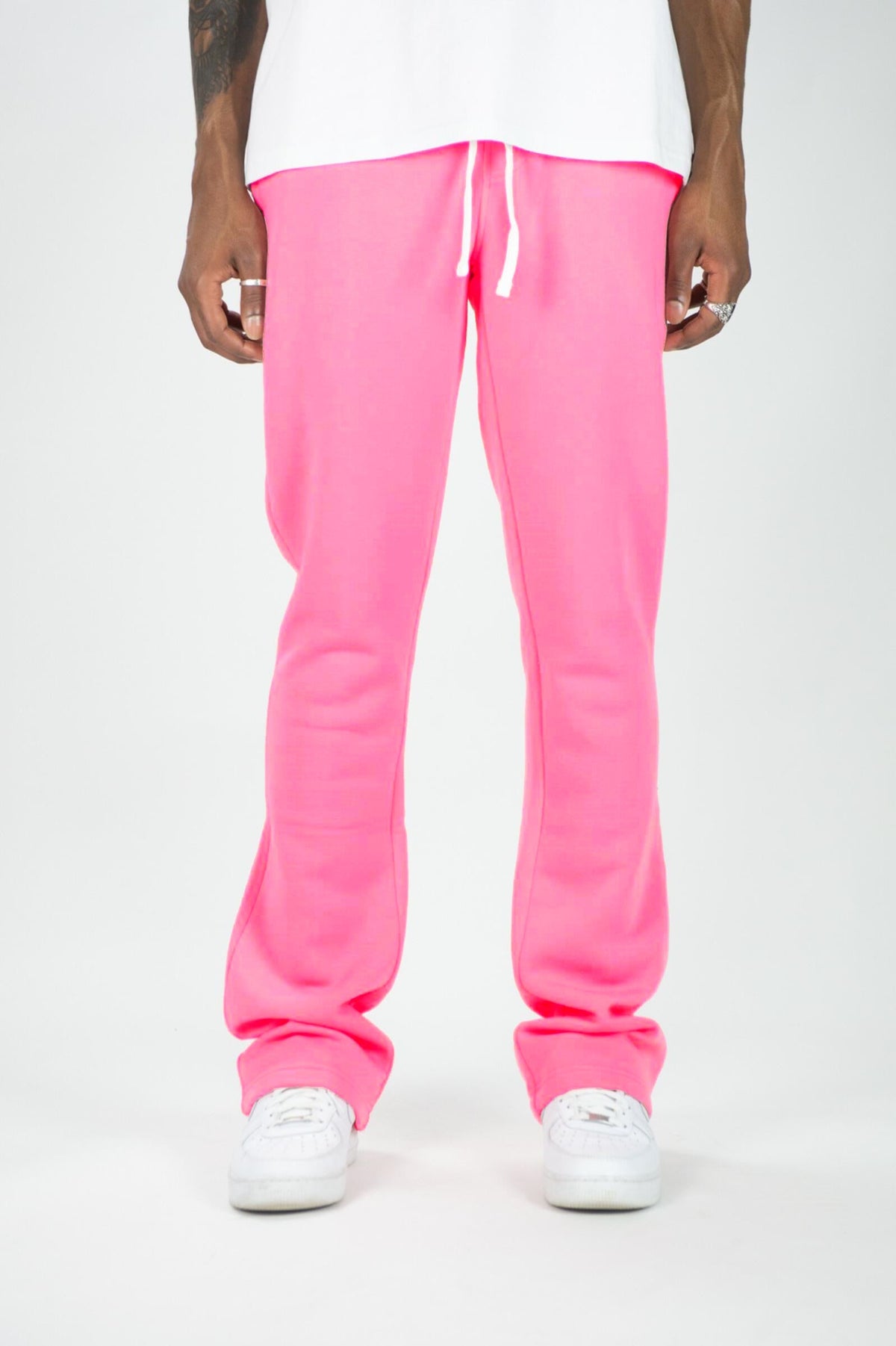 Fleece Stacked Fit Pants - Baby Pink