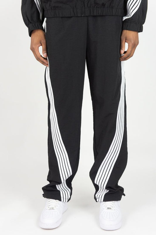 Stripe Nylon Pants - Black