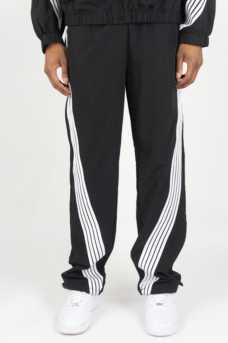 Stripe Nylon Pants - Black