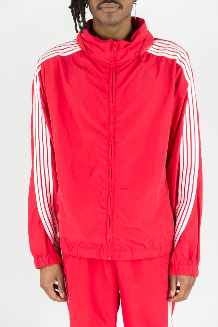 Stripe Nylon Windbreaker Set - Red