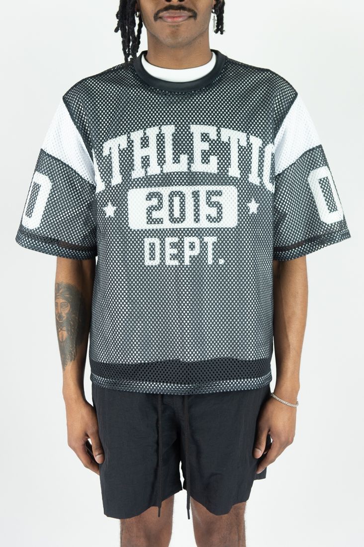 Athletic Dept Mesh Crop Top - Black