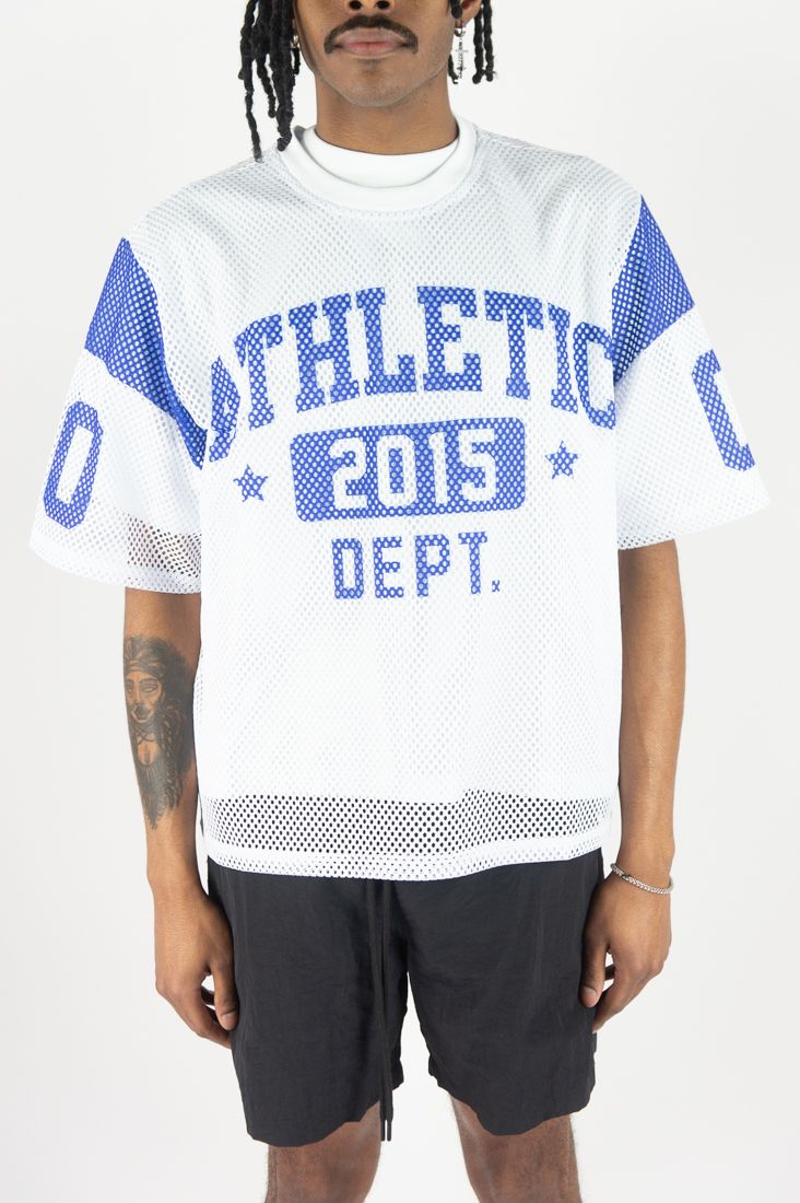 Athletic Dept Mesh Crop Top - White