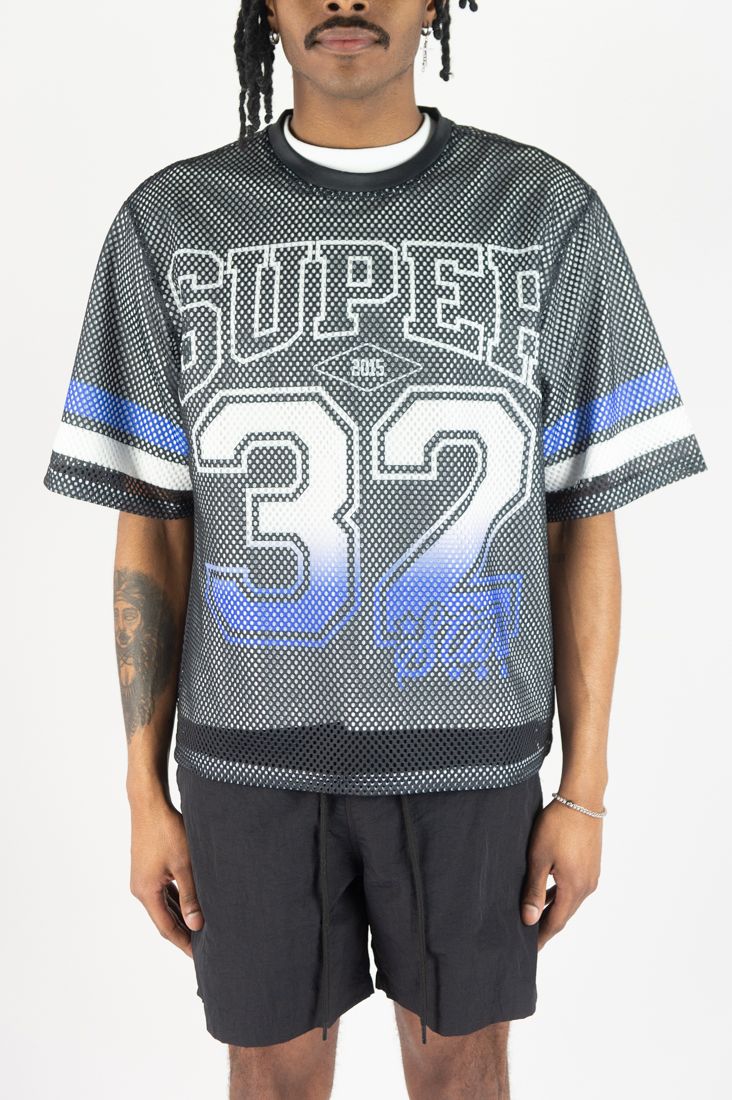 Super 32 Mesh Crop Top - Black