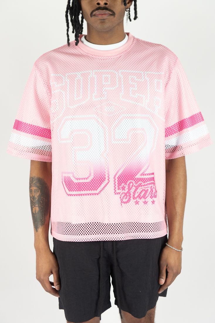 Super 32 Mesh Crop Top - Pink