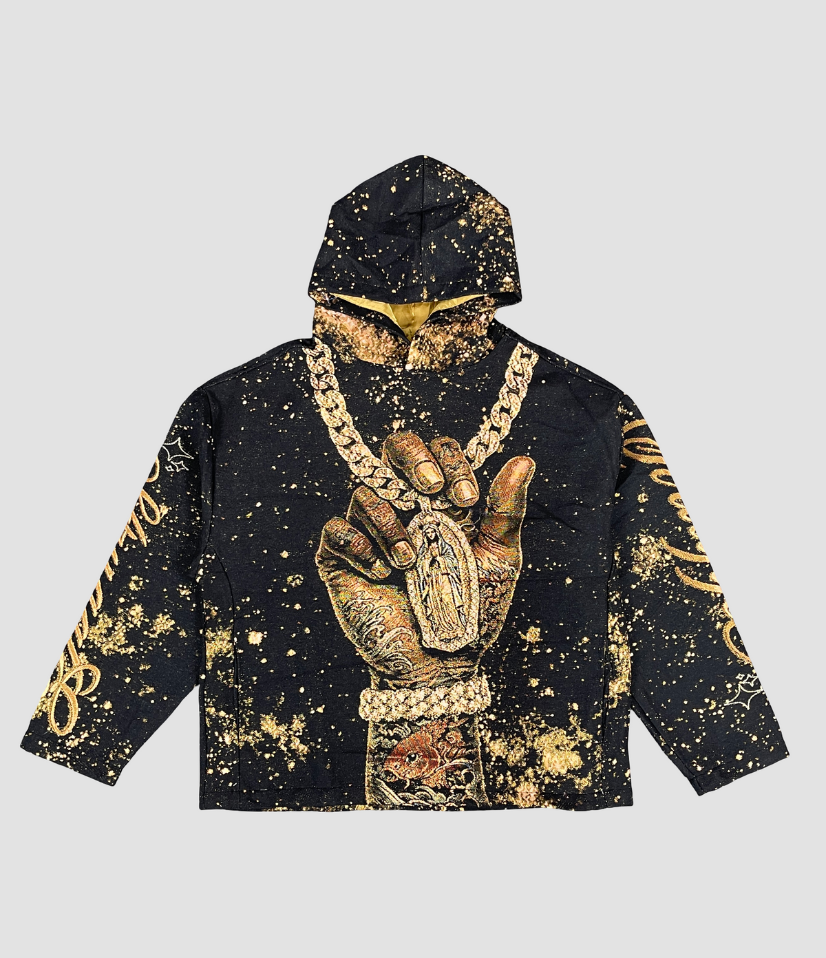 Chains Tapestry Hoodie - Black