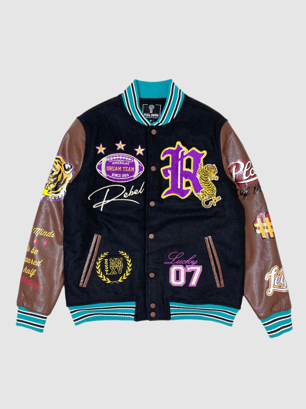 State Of Mind Varsity Jacket - Black