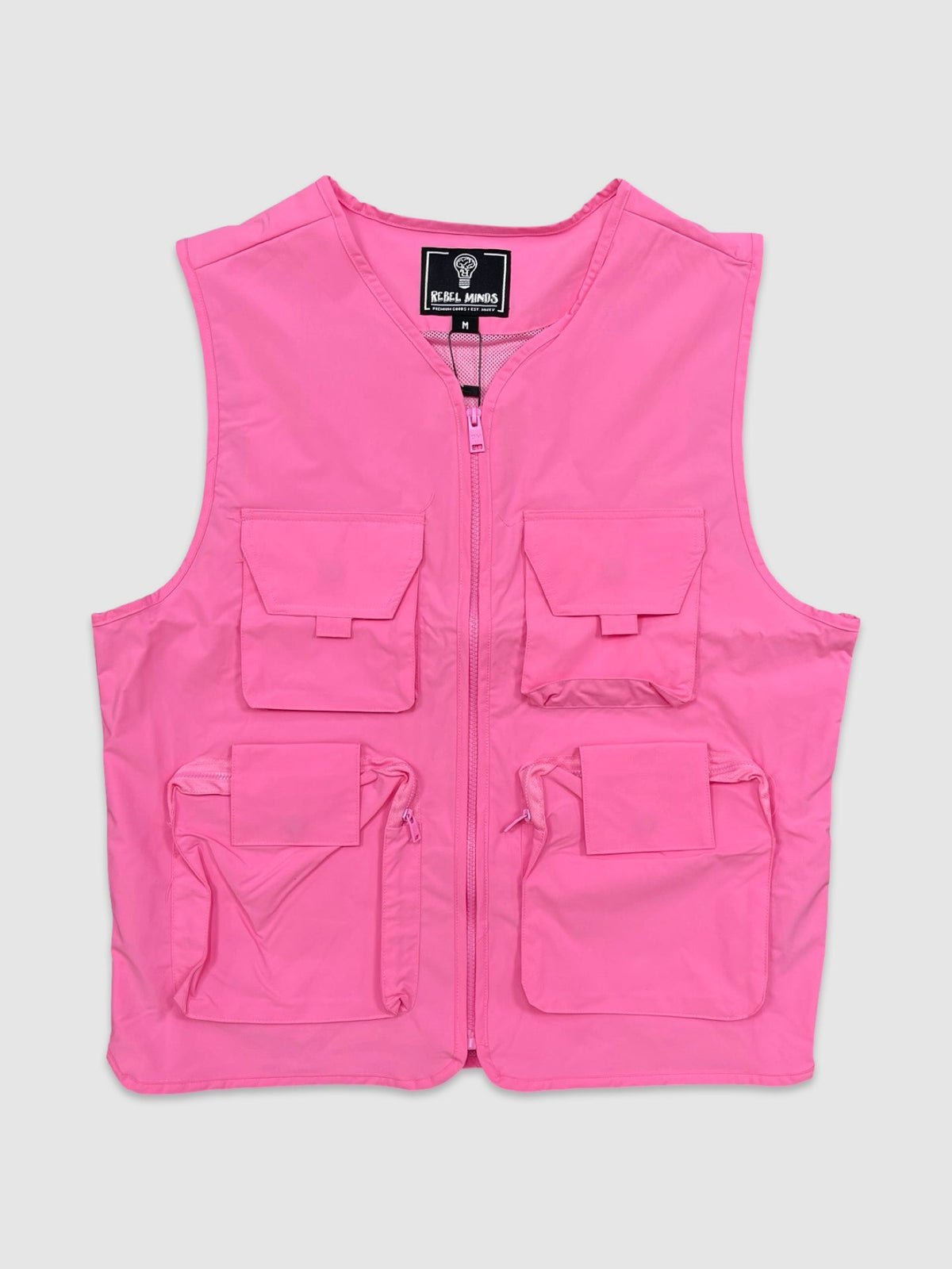 Nylon Cargo Vest - Pink
