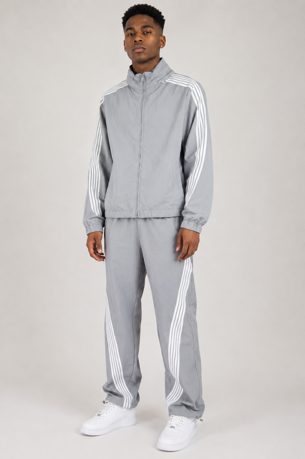 Stripe Nylon Windbreaker Set