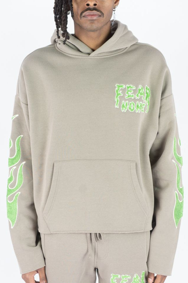 Fear None Crop Fleece Hoodie, enlarged view