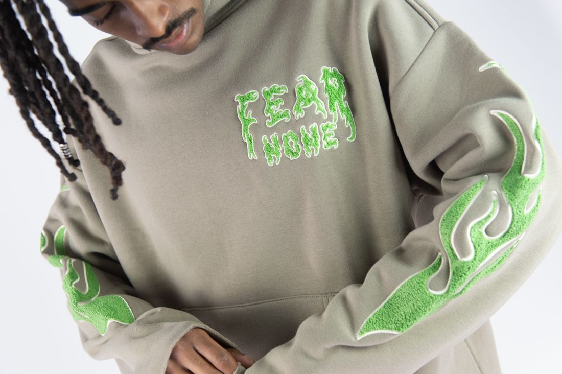 Fear None Crop Fleece Hoodie