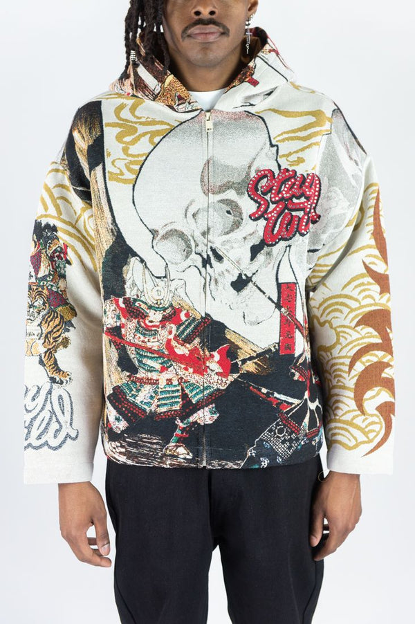Stay Wild Tapestry Hoodie - Cream