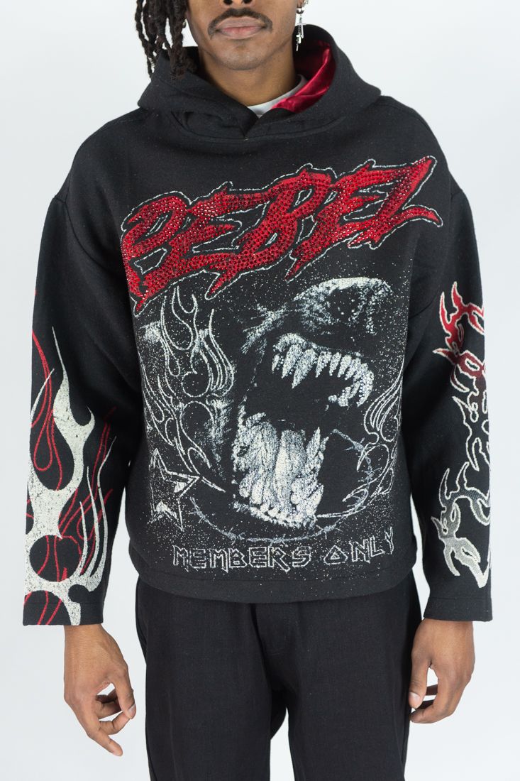 Mad Dog Tapestry Hoodie - Black