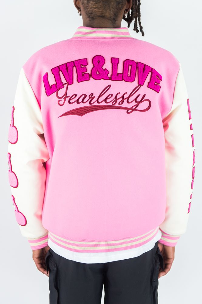 Live And Love Melton Varsity Jacket