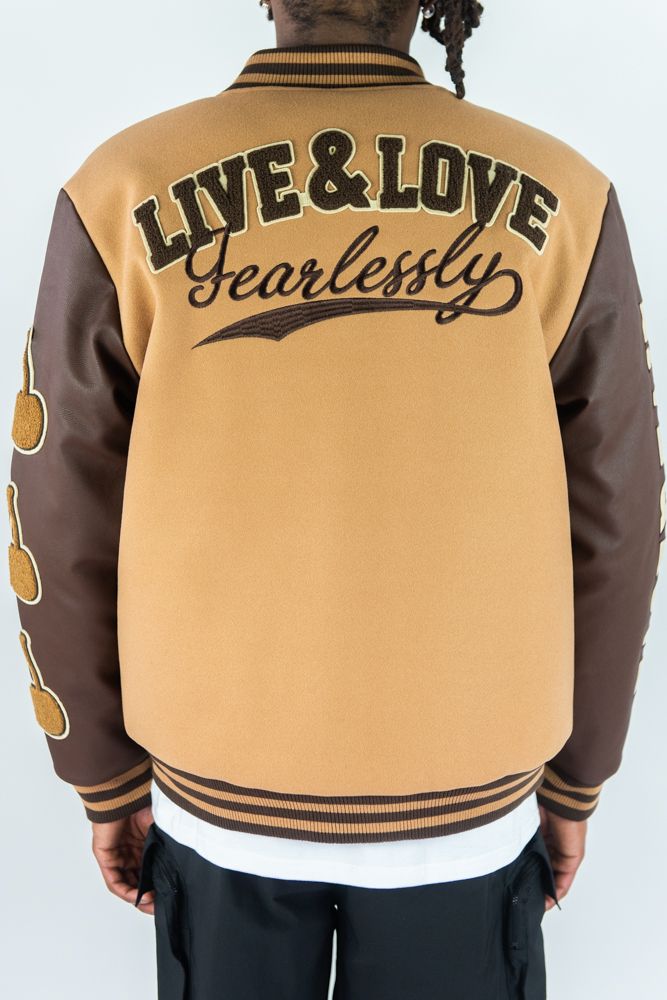 Live And Love Melton Varsity Jacket