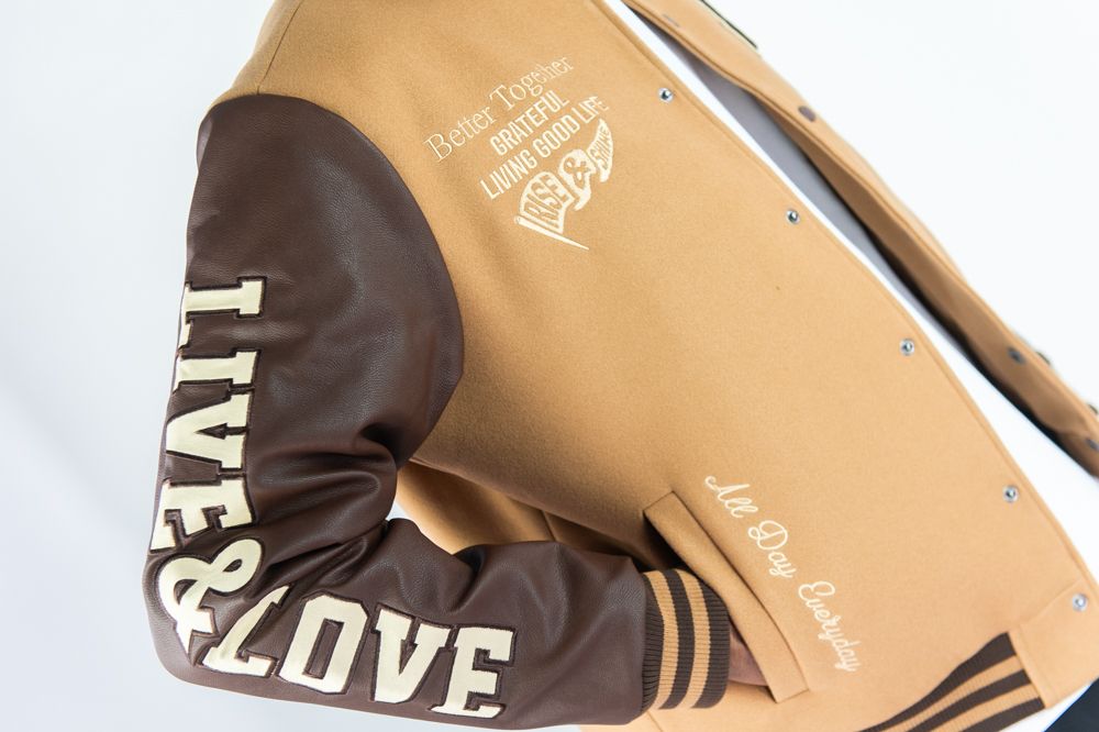 Live And Love Melton Varsity Jacket