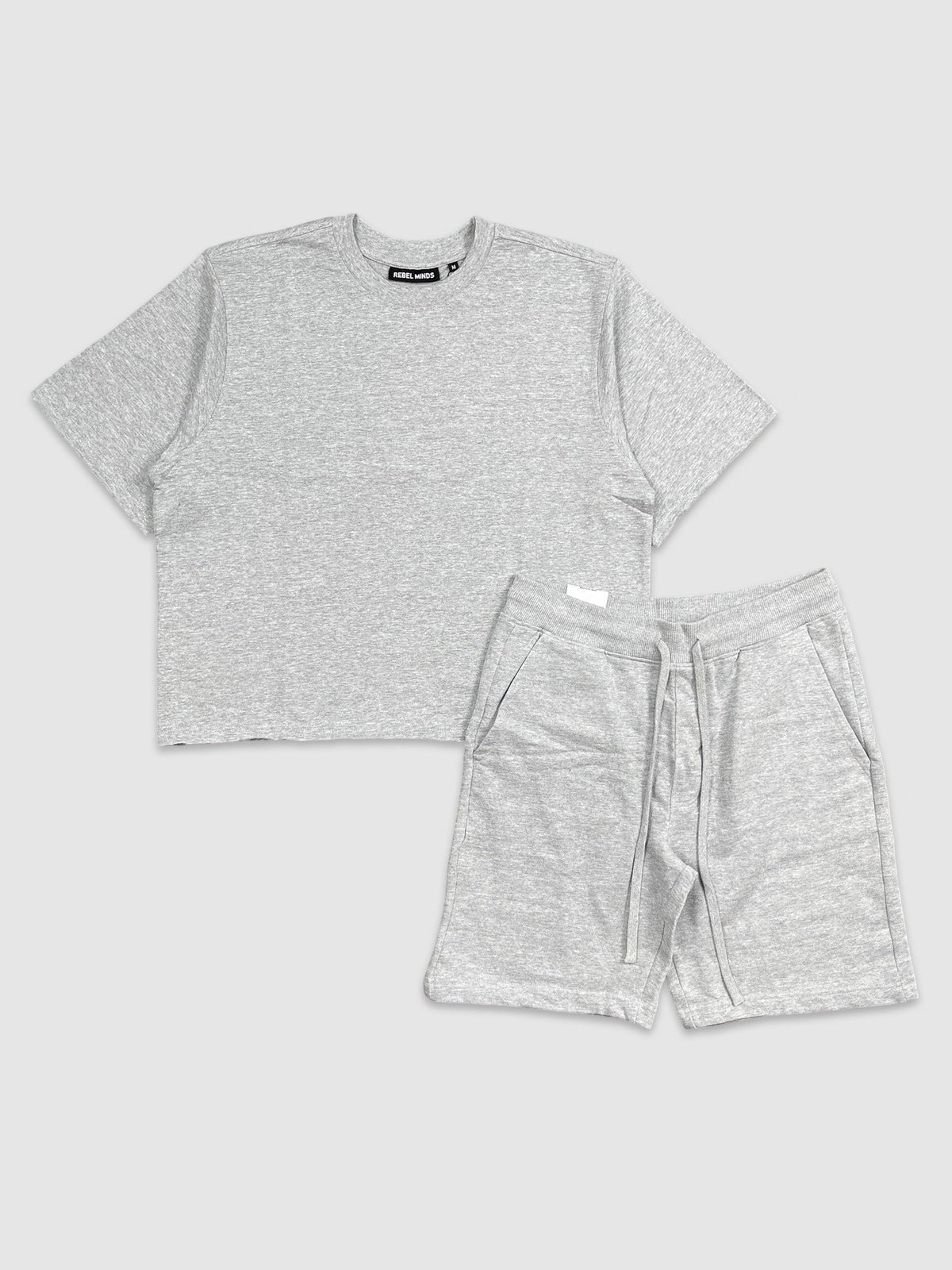 Baby Terry Crop Tee Shorts Set - H.Grey