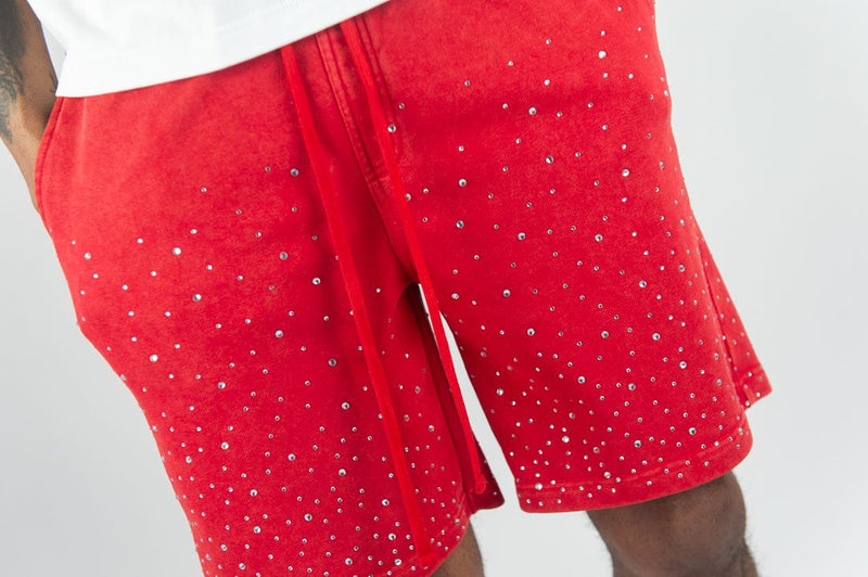 Men's Washed Galaxy Stone Rhinestone French Terry Shorts — alternate view