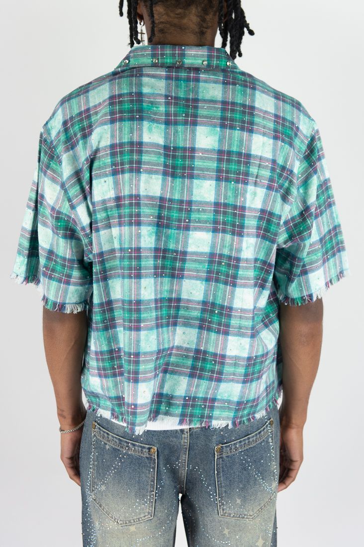 Plaid Rhinestone Shirt