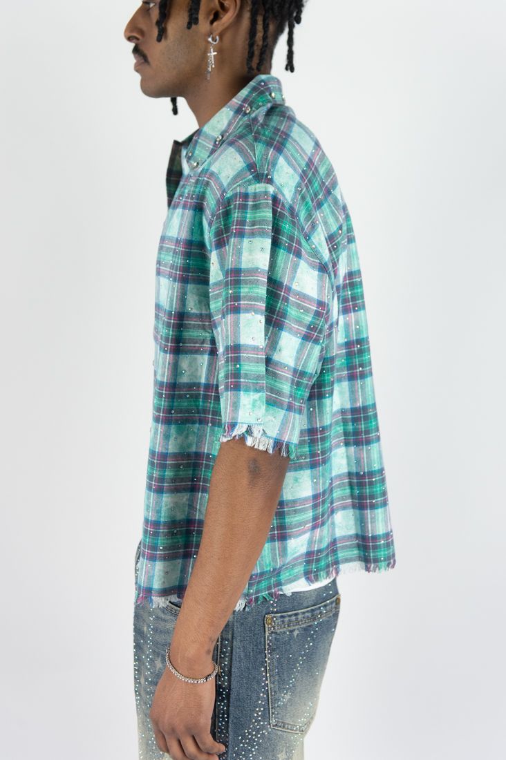 Plaid Rhinestone Shirt