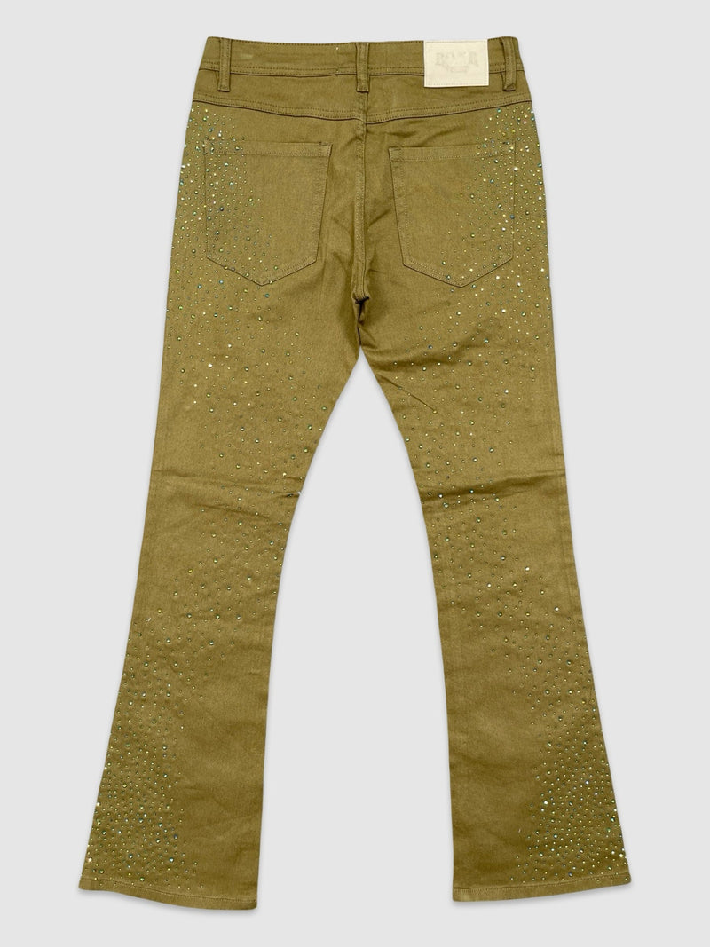 Men's Rhinestone Stacked Flare Twill Pants — alternate view