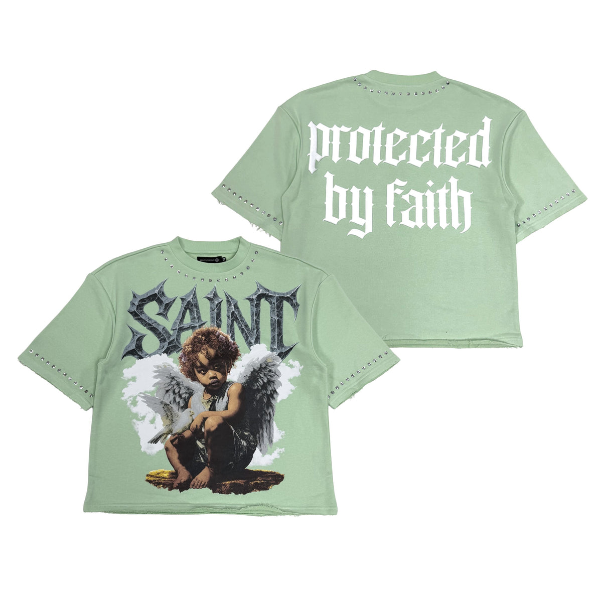 Saint French Terry Crop Tee, enlarged view