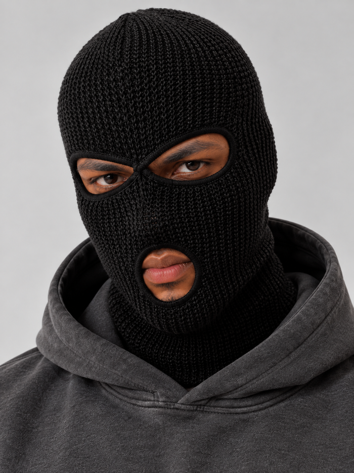 Three Hole Face Mask - Black