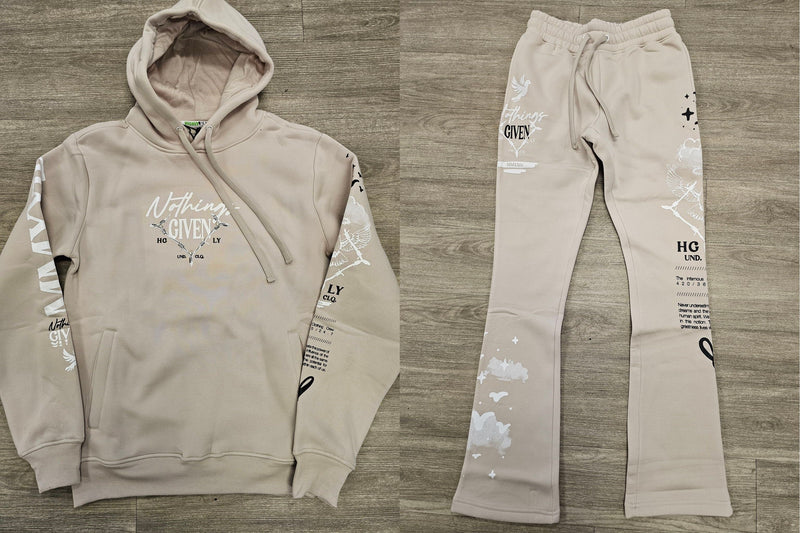 Nothing Given Hoody & Jogger Set - Beige