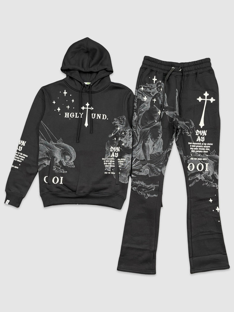 Divine Aura Hoody & Jogger Set - Black