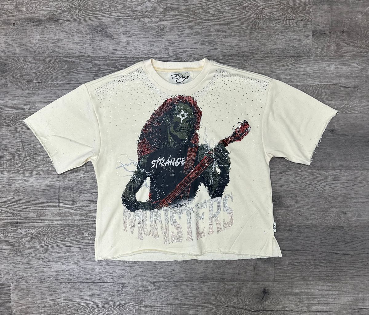 Monsters Cropped Tee - Off White