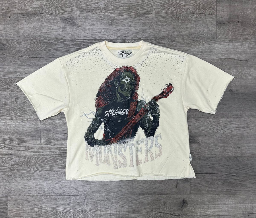 Monsters Cropped Tee - Off White