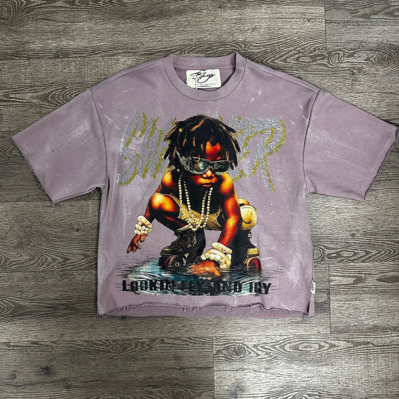 Swagger Cropped Tee - Lavender