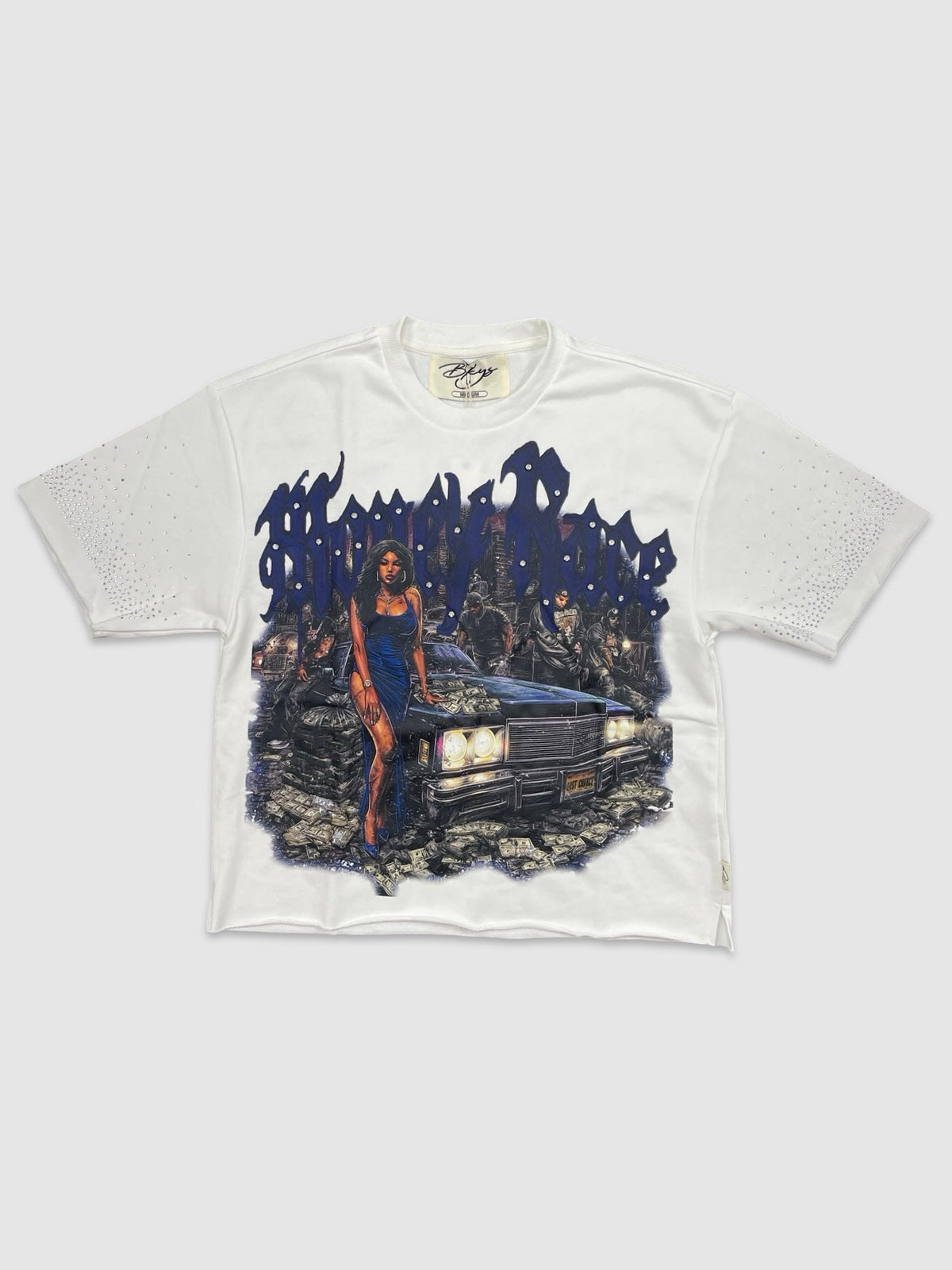 Money Race Cropped Tee - White