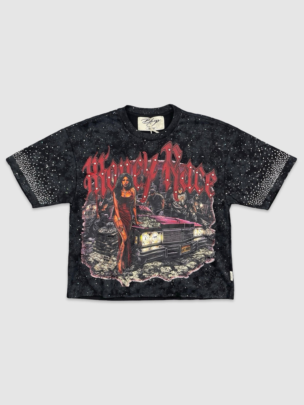 Money Race Cropped Tee - Black