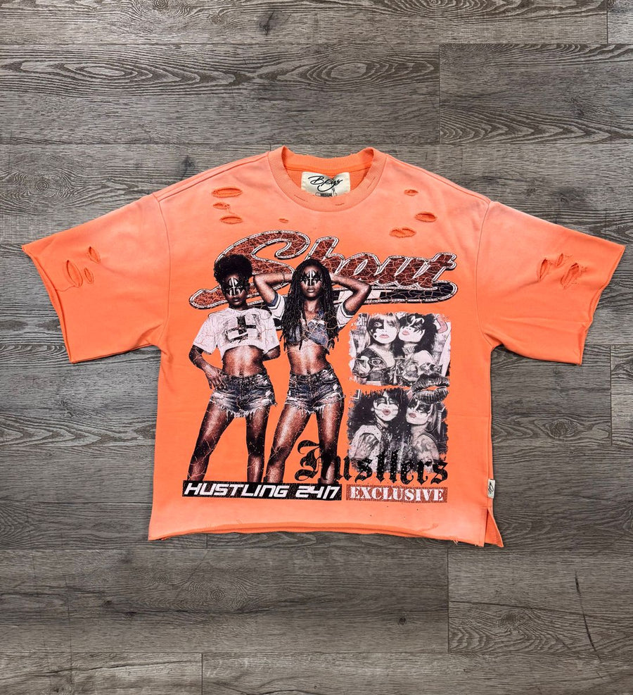 BKYS Shout Hustlers Tee - Apricot
