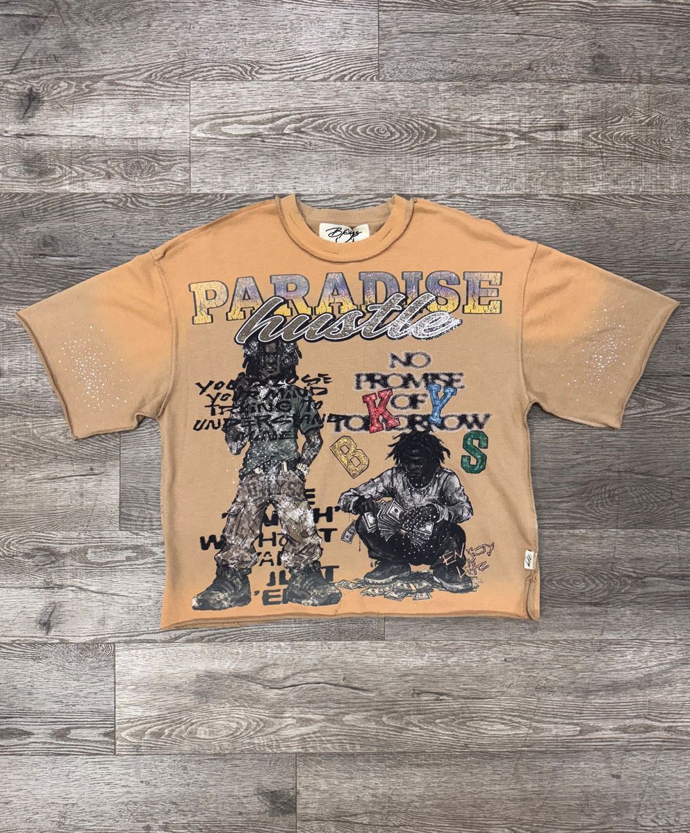 BKYS Paradise Hustle SS Tee - Lt Tan