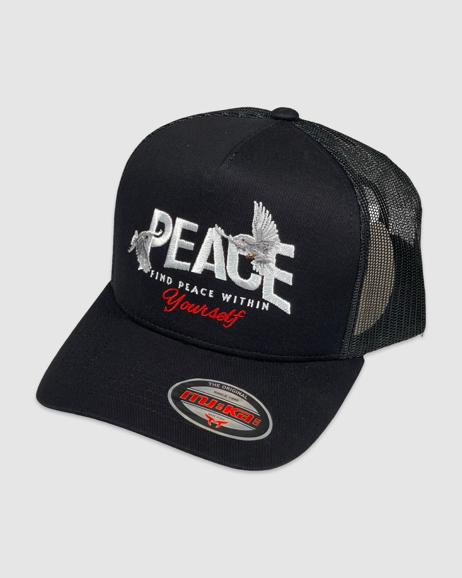 Find Peace Trucker Hat - Black