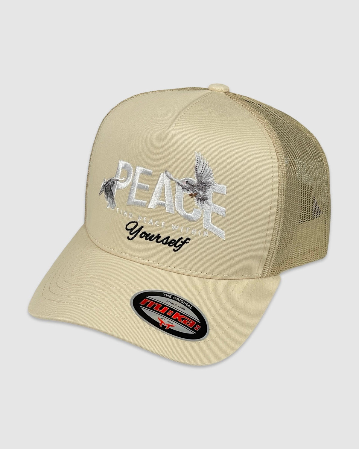 Find Peace Trucker Hat - Oatmeal