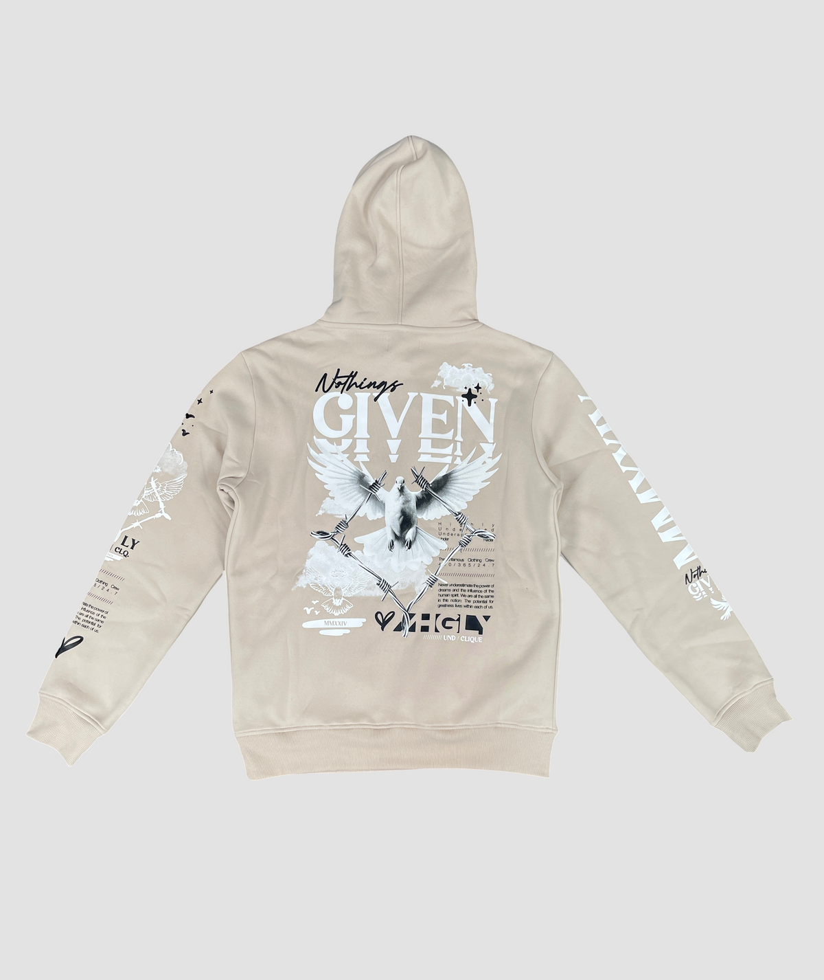 Nothing Given Hoody - Beige detail