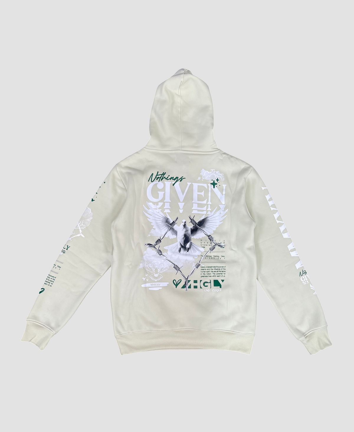 Nothing Given Hoody - Celadon detail