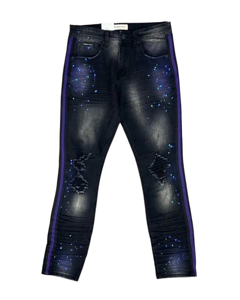 Men's Big & Tall Paint Splatter Stripe Jeans — alternate view