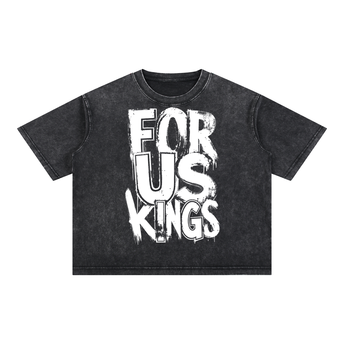 Drip Print Mineral Wash Boxy Cotton T-Shirt