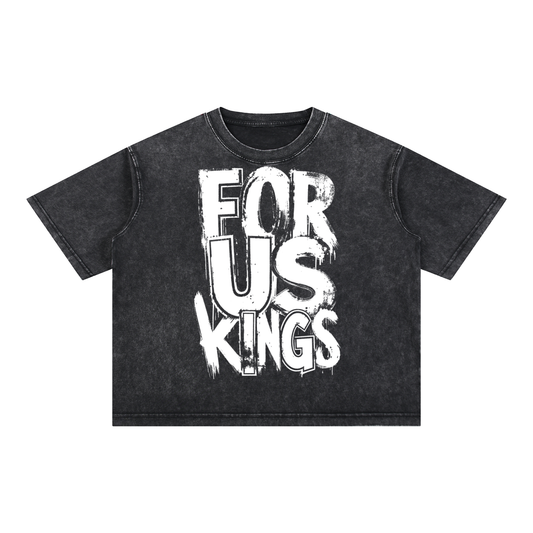 Drip Print Mineral Wash Boxy Cotton T-Shirt