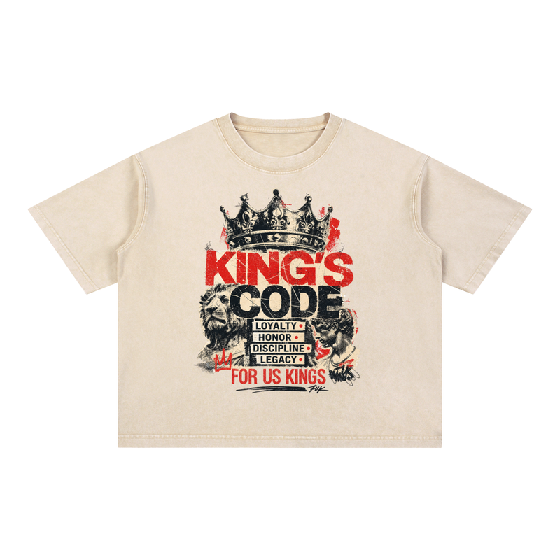 Kings Code Mineral Wash Boxy Cotton T-Shirt