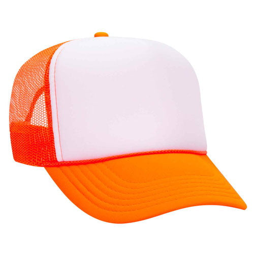 Foam Front Trucker Cap - Neon Orange/White