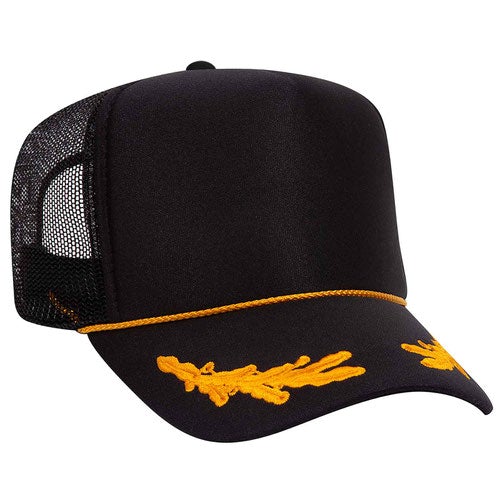 Premium Trucker Hat - Black W/ Oak Leaves