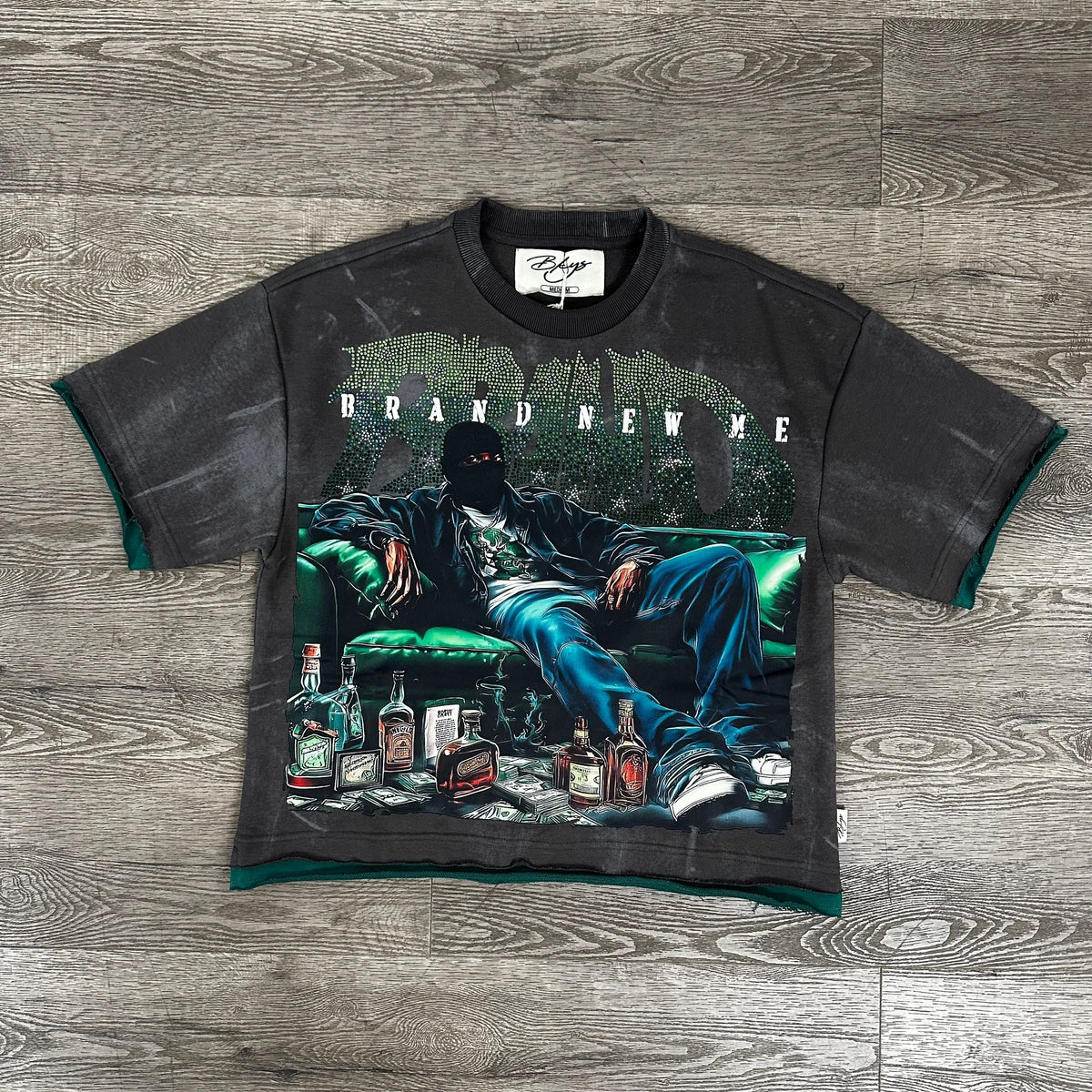 Brand New Me Cropped Tee - Charcoal